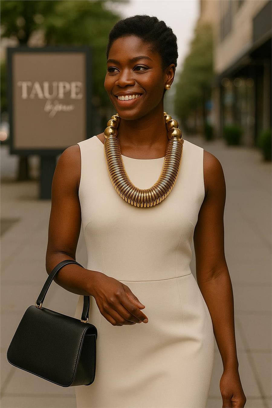 Margaret Gold Boncuklu İri Kolye